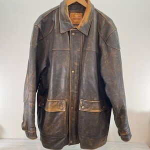 The Territory Ahead Distressed Leather Men’s Coat XL
